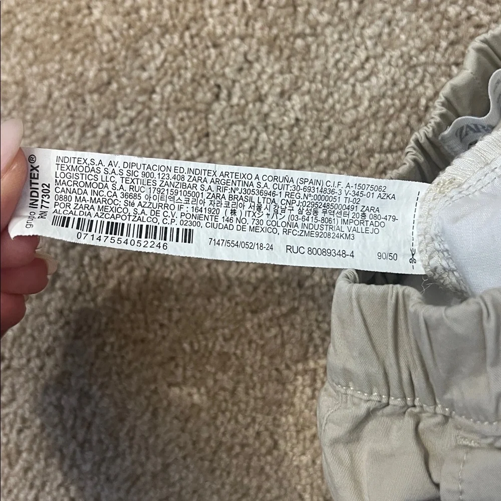Zara Baby Ripstop Cargo Pants in Khaki Size 18-24 months